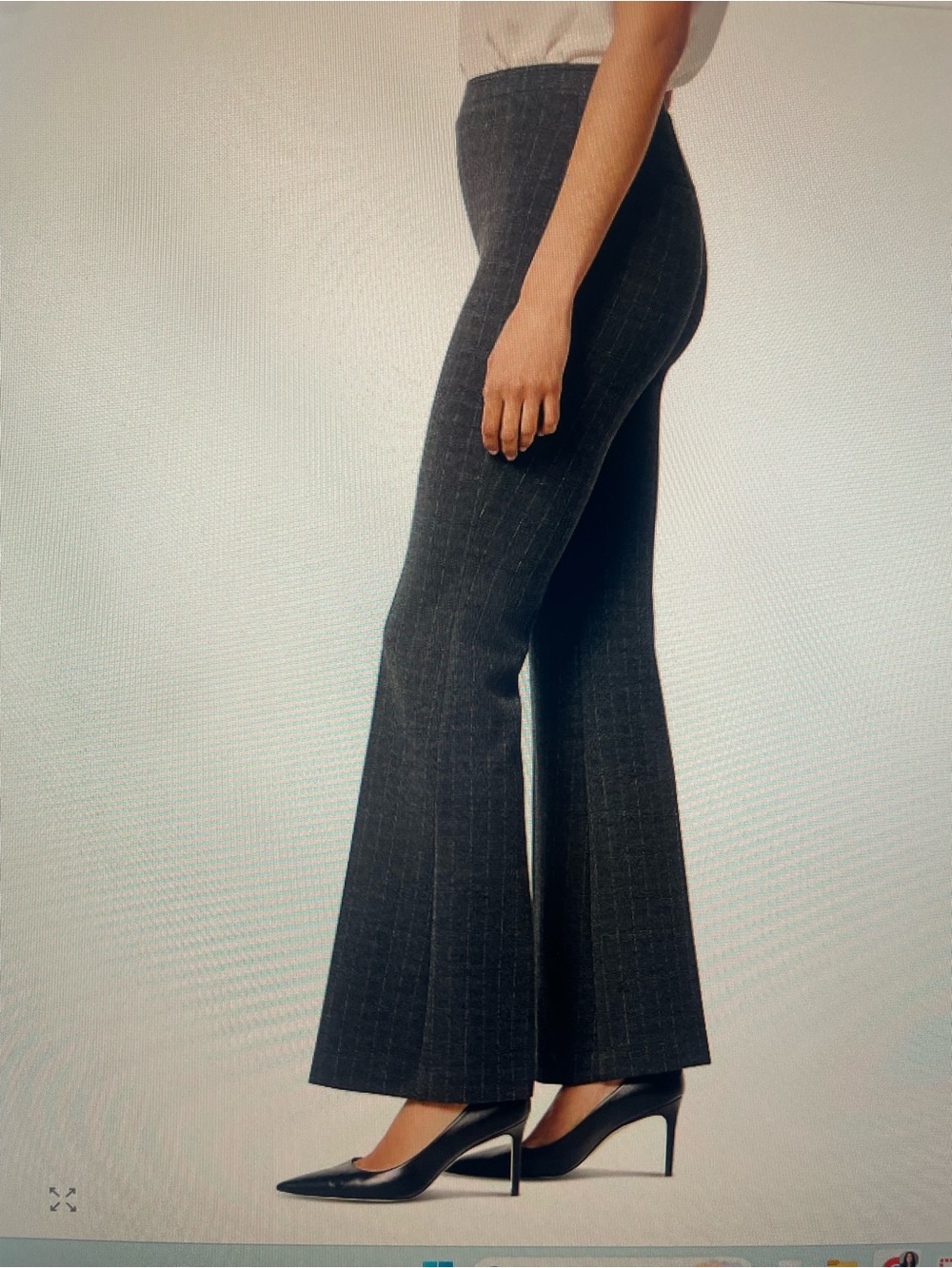 NIC+ZOE Charcoal Pinstripe Flare Pantsuit